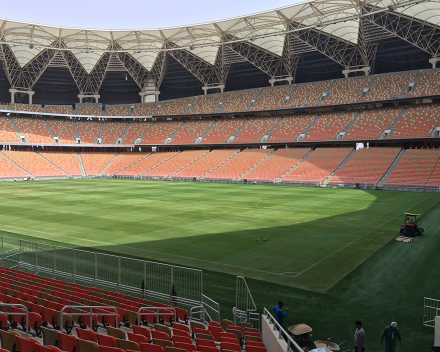 TerraCottem Turf application at the King Abdullah Stadium, Jeddah, Saudi Arabia.