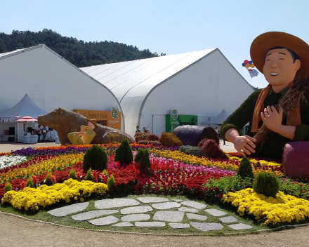 TerraCottem Universal in bloembedden, Goesan International Organic EXPO, Zuid-Korea.