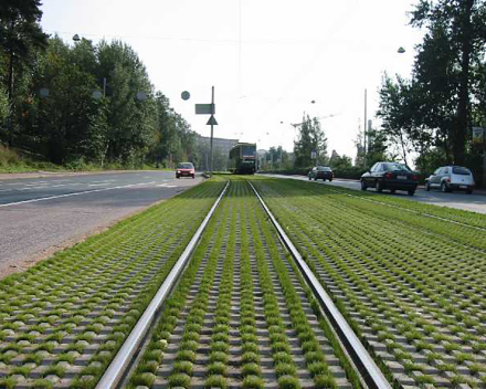 TerraCottem in Vihernappula pavement tram medians, Helsinki, Finland.
