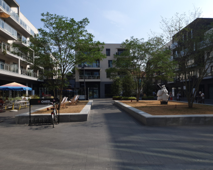 Plantation d’arbres sur le toit d'un parking souterrain