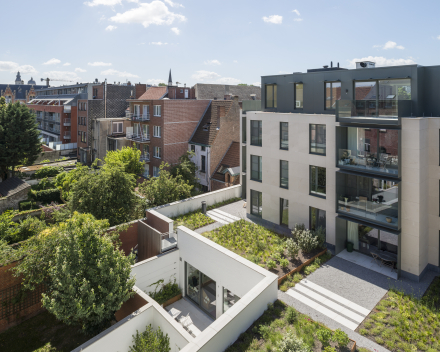 Groendaken met biodiversiteit als meerwaarde bij projectontwikkeling in hartje Gent.