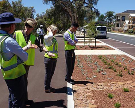 The team: Zoe Williamson (Landscape Design), Debbie Goodwin (Civil Engineering) and Mike Powell (Civil Construction).