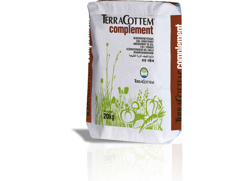 TerraCottem Complement soil enhancer is available in 20 kg bags.